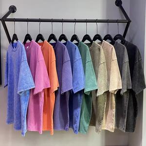 เสื้อยืดผู้ชายสไตล์วินเทจคุณภาพสูง ทรงโอเวอร์ไซส์ สตรีทแวร์ ผ้าฝ้าย 100% แบบเรโทร ไหล่ตก ถัก นุ่มสบาย เป็นมิตรกับสิ่งแวดล้อม - Product Image 3