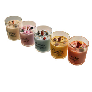 Pot en verre minimaliste nordique créatif Bougie parfumée Pebble Fleur séchée Parfum d'intérieur pour les bars et les vacances Cadeau d'anniversaire - Product Image 5