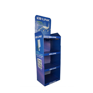 Tùy chỉnh 3 <span class=keywords><strong>Tier</strong></span> giấy các tông sản phẩm sàn hiển thị đứng các tông sóng carton Rack hiển thị - Product Image 1