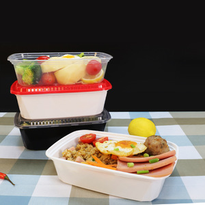 Disposable Rectangular Lunch Box PP <b>Microwaveable</b> With <b>Lid</b> Thickened Food Grade For Takeaway - Product Image 1