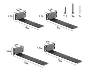 소박한 부동 산업 블랙 헤비 듀티 선반 브래킷 선반 벽 장착
