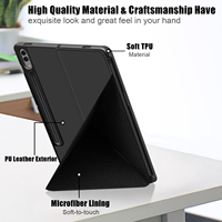 Étui de protection intelligent antichoc en cuir TPU NET-CASE avec support pliable pour tablette Tab S9 / S9 FE, plusieurs couleurs