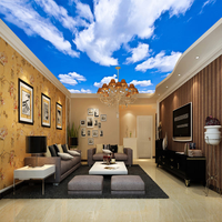 Papier peint mural personnalisé pour plafond, ciel bleu et nuages blancs en 3D, salon, chambre à coucher, fond de plafond, papier peint photo, revêtements muraux