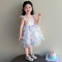 Robe de princesse pour filles, jupe tutu en tulle multicouche, robe de spectacle mignonne pour tout-petits et jeunes enfants, costume de fête