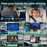 Moniteur de caméra de voiture pour bébé avec 5G WiFi Split View Syncs Phone Navigation 7 pouces sans fil CarPlay Android Auto Screen Night Vision