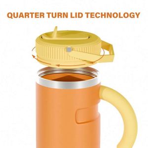 Vaso Térmico de Acero Inoxidable de 40 oz, el Más Popular, con Logotipo Personalizado, Taza de Viaje con Asa, Vaso para Auto con Pajita y Tapa - Product Image 4
