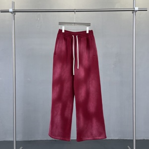 Schwere französische Terry Wide Leg Jogging hose für Man Blank Plain Hooded Baggy Flared <span class=keywords><strong>Pants</strong></span> Custom Acid Wash Printing Hoodie Set