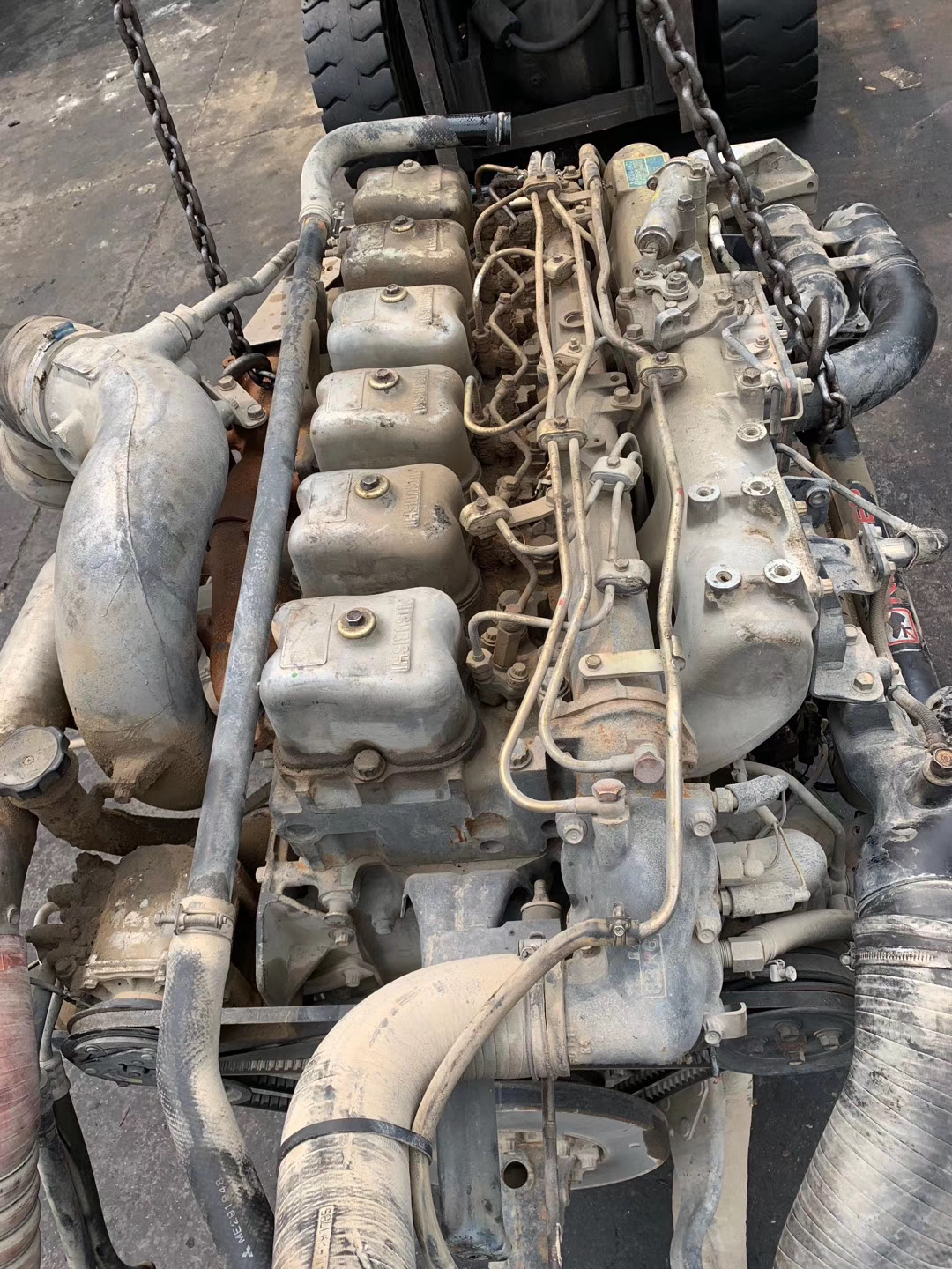 状况良好日本卡车发动机6d24二手柴油发动机,带手动变速器