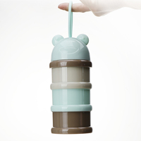 Boîte plastique de distributeur d'aliments 3 compartiments, boîtier de stockage Portable à 3 couches sec et étanche, récipient pour bébé, formule distributeur de lait en poudre