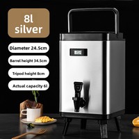 Ember Susu Teh Kotak Stainless Steel Berinsulasi Kapasitas Besar 6L-12L untuk Penggunaan Komersial di Kedai Kopi dan Toko