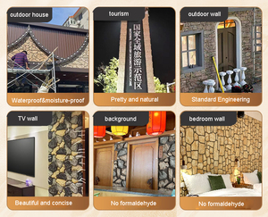 Placage en <span class=keywords><strong>pierre</strong></span> PU imperméable de Style chaud pour <span class=keywords><strong>intérieur</strong></span> pierres décoratives Faux pour mur Faux bloc <span class=keywords><strong>pierre</strong></span> PU pour la décoration - Product Image 3