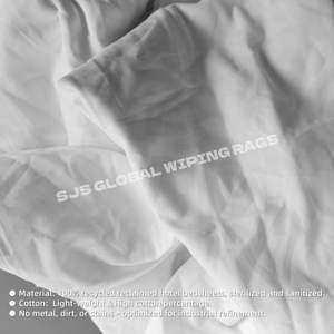 Paños de Limpieza Industriales de Tela Reciclada Blanca - 100% Algodón, Cortados en Tiras, para Limpieza - Product Image 4