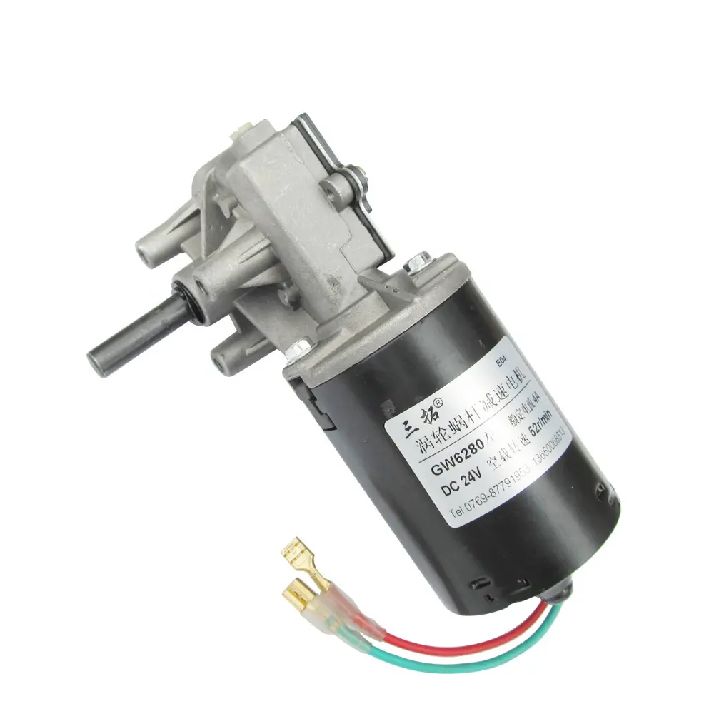 GW6280 Dc 12V 24V 30 52 100 Rpm Elektrische Wormwiel Motor Zelfsluitende Voor Rolluik deur Ruitenwisser Bbq