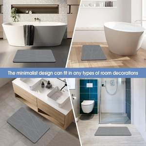 Alfombrilla de Baño de Piedra de Diatomita Ecológica Antideslizante Gris Oscuro de 23.6'x15.4" de Alta Calidad de Secado Rápido para Ducha, Venta al por Mayor - Product Image 5