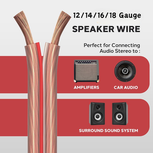 12 14 16 18 AWG calibre <span class=keywords><strong>altavoz</strong></span> <span class=keywords><strong>Cable</strong></span> OFC coche Audio <span class=keywords><strong>altavoz</strong></span> <span class=keywords><strong>Cable</strong></span> PVC cobre alambre brillante Flexible transparente <span class=keywords><strong>altavoz</strong></span> <span class=keywords><strong>Cable</strong></span> - Product Image 2