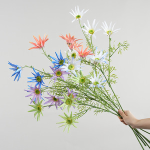 Ramo de Flores Artificiales Greenway Blue Star, Pétalos de PVC Multicolor, Arreglo Floral Decorativo para el Hogar, Bodas y Fiestas - Product Image 1