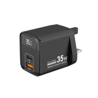 Bloc de charge rapide universel HYTO 35W PD avec affichage numérique intelligent, chargeur mural USB A et ports Type C, adaptateur de charge multi-appareils