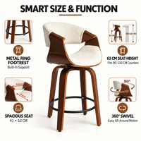 Chaise de bar à hauteur de comptoir OEM ODM, tabouret de bar avec dossier de 24 pouces, tabourets de comptoir nordiques pour îlot de cuisine