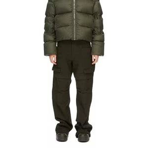 Custom Black <b>Jeans</b> for <b>Men</b> Washed Cotton Vintage Baggy Gold Foil Texture Denim Pants Multi Pockets <b>Men's</b> Cargo <b>Jeans</b> - Product Image 4