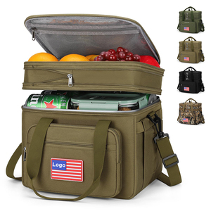 Wholesale Custom Logo Expandable Double Deck Cooler Bag 16h Thermal Retention Lightweight Insulated Lunch Box Upright Structure - Product Image 1