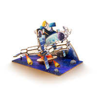 Puzzle 3D en bois Wincent : Station spatiale, Astronaute, Fusée, Satellite – Diorama DIY, Kit de Modélisme, Jouet Éducatif STEM, Cadeau pour Enfants