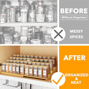 WDF Suporte de Bambu de 3 Níveis para Temperos e Especiarias para Uso Doméstico Diário - Product Image 3