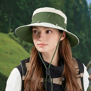 Sombrero de Sol de Ala Ancha para Hombre y Mujer, Sombrero de Pescador Transpirable de Secado Rápido con Correa para la Barbilla, Plegable, Protección UV, para Senderismo y Camping al Aire Libre - Product Image 5