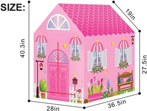 Vente en gros <span class=keywords><strong>Tente</strong></span> <span class=keywords><strong>de</strong></span> maison <span class=keywords><strong>de</strong></span> jeu <span class=keywords><strong>de</strong></span> style <span class=keywords><strong>jardin</strong></span> fleuri multicolore <span class=keywords><strong>de</strong></span> couleur rose vif pour filles princesse bébé - Product Image 6