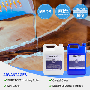 Nhựa <span class=keywords><strong>Epoxy</strong></span> Cho Bàn Sông-Bộ 15Kg-Bộ Nhựa <span class=keywords><strong>Epoxy</strong></span> Trong Suốt Chống Tia Cực Tím-Tỷ Lệ 2:1 Cho Đổ Sâu, Đúc Sâu - Product Image 2