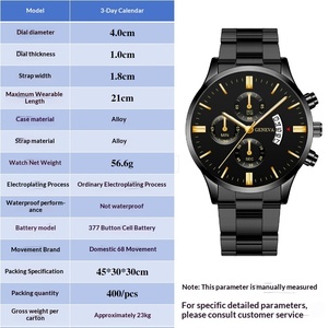 Montre-bracelet <span class=keywords><strong>à</strong></span> quartz haut de gamme pour homme, bracelet en acier, calendrier, heure mondiale, style affaires, vente en gros, très prisée - Product Image 4