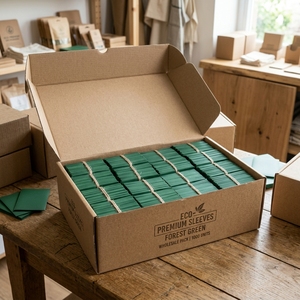 Fundas para Tarjetas de Hotel en Cartulina Mate Verde Bosque Intenso, Porta Tarjetas de Papel Sofisticados para Resorts de Montaña - Product Image 5