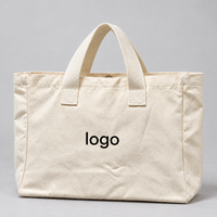 Tas Kanvas dengan Logo Kustom untuk Tim Retail Pilates, Tas Belanja untuk Area Resepsi, Tas Penjualan yang Dapat Digunakan Kembali, Warna Ivory dengan Gusset Samping