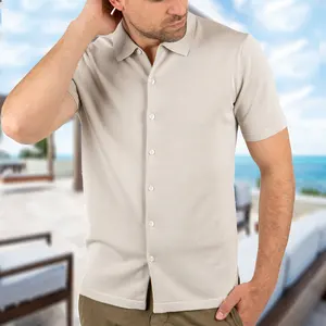 2024 עיצוב חדש הגעה לגברים חולצת פולו סרוגה עם חזה יחיד 100% כותנה חולצות פולו גולף מזדמנים לגברים