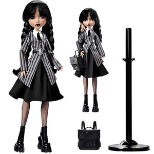Poupée Wednesday Addams, figurine en PVC à l'échelle 1:6, 30-50 cm, avec support et sac à dos, pour enfants de 8 à 13 ans - Product Image 1