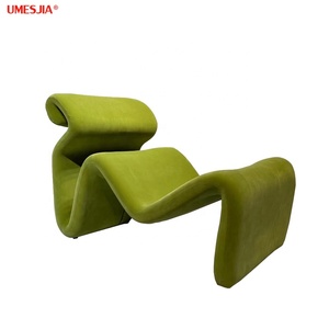 ETCETERA EASY CHAISE Lounge mobili soggiorno fibra di vetro imbottita con velluto - Product Image 2