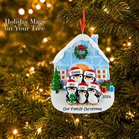 Ornements de Noël 2027 Famille de 5 pingouins en igloo personnalisés