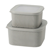 Lot de 2 boîtes de rangement verticales à rayures, hermétiques, pour conserver les aliments frais, pour réfrigérateur, pique-nique, préparation de repas