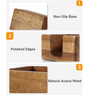 Porte-notes adhésifs en bois d'acacia personnalisé, distributeur de notes Post-it pour bureau, organisateur de notes adhésives 3x3, porte-bloc-notes