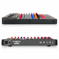 Console de mixage audio professionnelle 8 canaux avec Bluetooth, USB, effets numériques et alimentation fantôme 48V pour système de sonorisation de scène