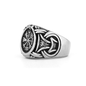Wholesale Viking Compass Vegvisir Runic <b>Celtic</b> Knot Symbol <b>Ring</b> Stainless Steel Norse Amulet Scandinavian Irish <b>Celtic</b> <b>Rings</b> - Product Image 2