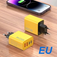 Pengisi Daya Dinding 120W Bahan PC+ABS Tahan Api 2 PD+2USB 5V2A Colokan EU US KR QC3.0 Tipe C Pengisi Daya Ponsel