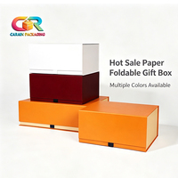 Boîte cadeau pliable avec poignée, boîte cadeau pliable en métal argenté personnalisée, emballage en papier, boîtes pliables, 10 pièces MOQ
