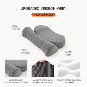 YUE RISE Ensemble de 2 oreillers ergonomiques orthopédiques en mousse à mémoire de forme pour un soutien 360° – Remises groupées °   Support de nuque et alignement de la courbe - Product Image 2