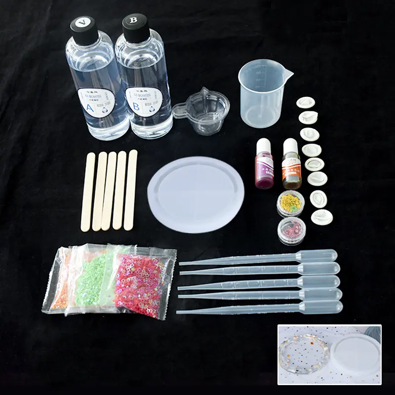 Ensemble d'outils de moulage à la main de décoration de bureau, Kit de moules en résine de Silicone époxy pour artisanat d'art de bricolage