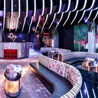 Mobilier de luxe pour boîte de nuit et club de strip-tease, ensemble de canapés en cuir pour salon de discothèque avec motifs imprimés