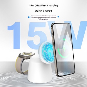 Pieghevole e magnetico tre-in-uno di ricarica <span class=keywords><strong>Wireless</strong></span> adatto per la ricarica rapida magnetica di iphone cuffia orologio e caricabatterie - Product Image 3