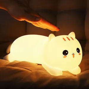 China factory Lovely Cat Animal Silicone Table Lamp Cute LED Night Light Lamp For Children Baby Gift