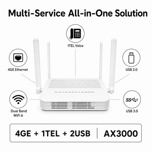 FTTR FTTX Fiber Optical Equipment 10 Gigabit XGPON ONU Modem AX3000 WiFi6 2.4G&5G Dual Band 4GE Ports <b>Router</b> - Product Image 2