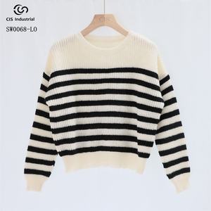 Maglione da <span class=keywords><strong>Donna</strong></span> Personalizzato a Collo Alto con Maniche Lunghe a Coste, Anti-Pilling, a Righe, Casual Autunnale - Produttore - Product Image 3