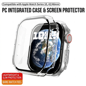 Funda Protectora al por Mayor para Apple Watch Serie 10 42mm 46mm, Protector de Pantalla de PC con Cristal Templado Resistente a Arañazos - Product Image 3